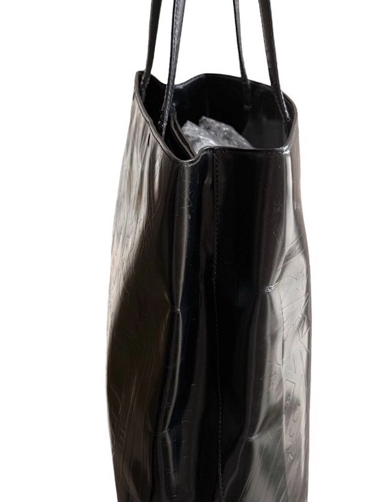 Prada Black Embossed Leather Tote Bag